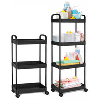 Rolling Cart with Wheels, Detachable Utility Storage Cart with Handle Storage Basket Organizer Shelves for Bathroom, Kitchen