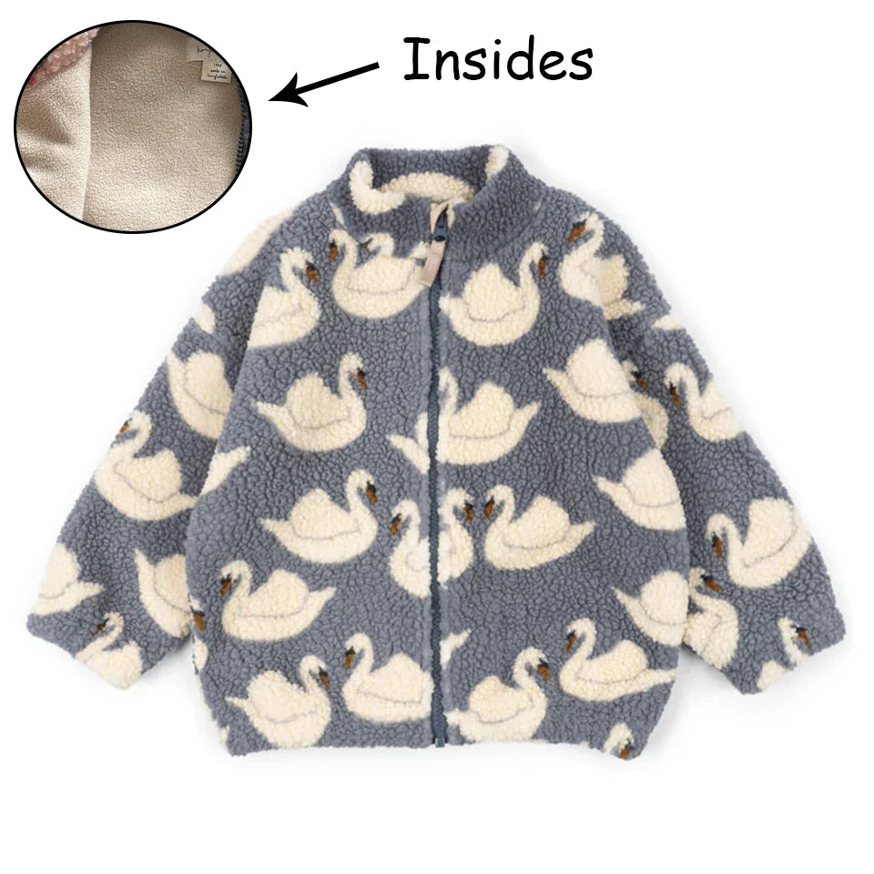 2025 Autumn KS Baby Boys Cartoon Cotton Fleece Outwear Kids Winter Clothes Toddler Girls Lambswool Jacket Child Embroidery Coat