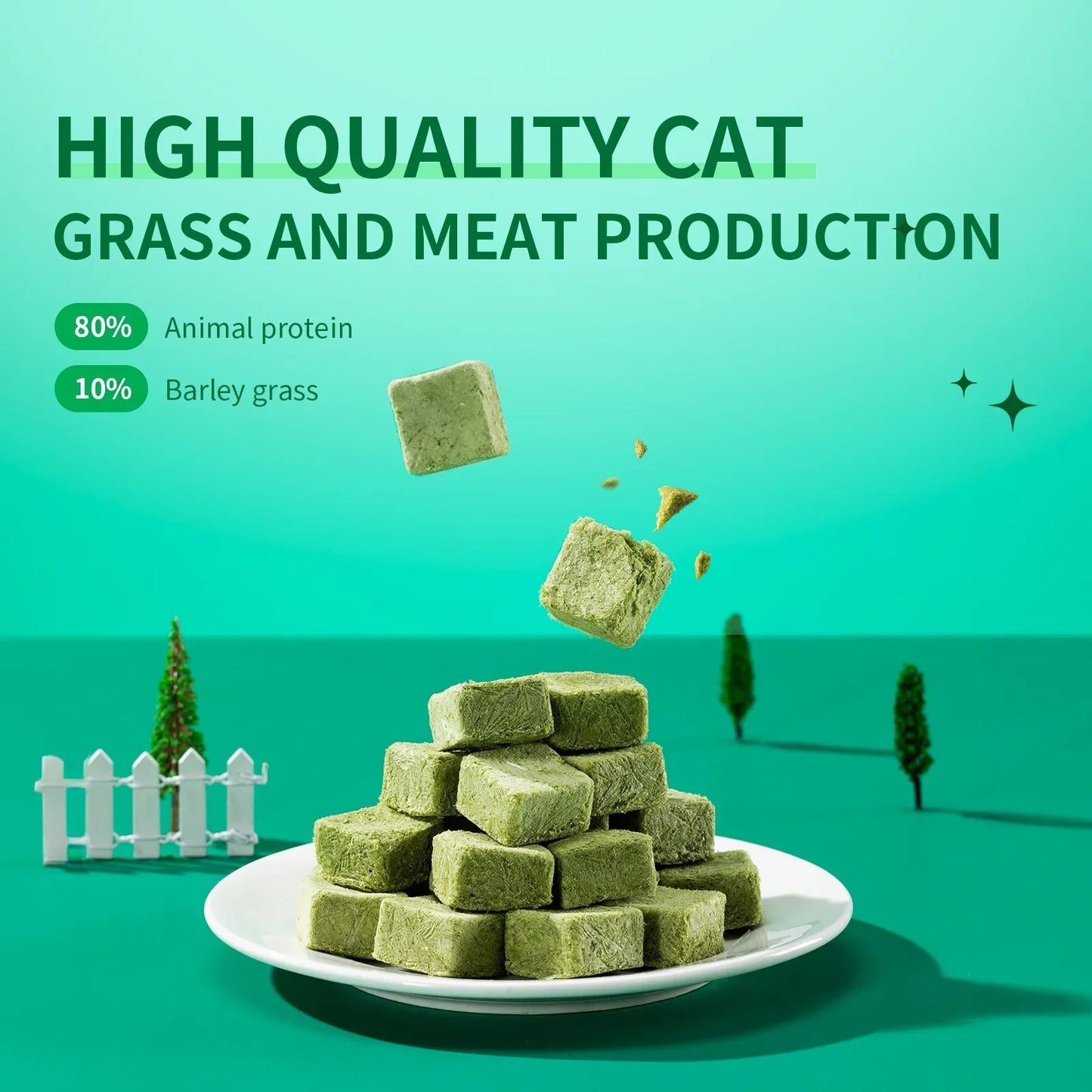 Pet Freeze-dried Cat Grass Snacks Pet Snack Wholesale Cat Freeze-dried 0 Add Cat Chewing Snacks Hair-removing Treat