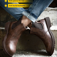 Safety Shoes Men's Work Steel Toe Caps Boots Male Indestructible Protective Shoes Puncture-Proof Security Footwear Work Boots