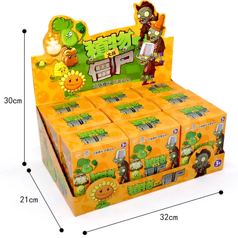 9PCS Plants Vs Zombies Blind Box Sunflower Bonk Choy Cabbage-pult Ornaments Genuine Toy Figures 14 Style Game Model Boy Gifts