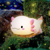 【FreeShip】Cute Axolotl LED Night Light,Dinosaur lamp,Squishy USB & Mobile Touch Lights,Night Bedroom Lamp