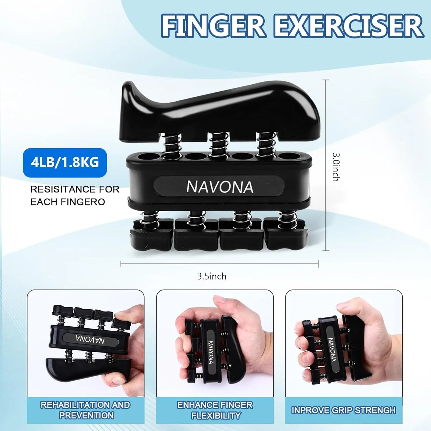 Hand Grip Strengthener Exercise Kit with 5 Pieces Hand Exerciser for Men Women Power Hand Grip Trainer Finger Stretcher Grip Ri