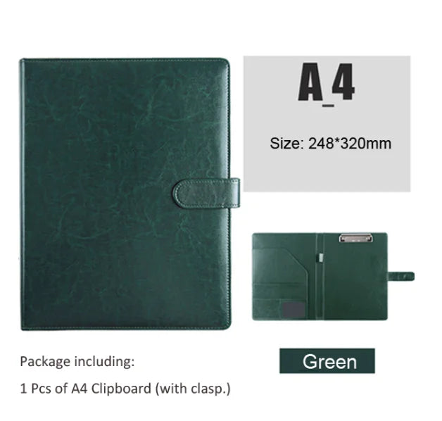 7*9.37in PU Leather A5 / A4 Clipboard Clip File Folder Document Bag Business Meeting Contract Clamp Pad Office School Supply