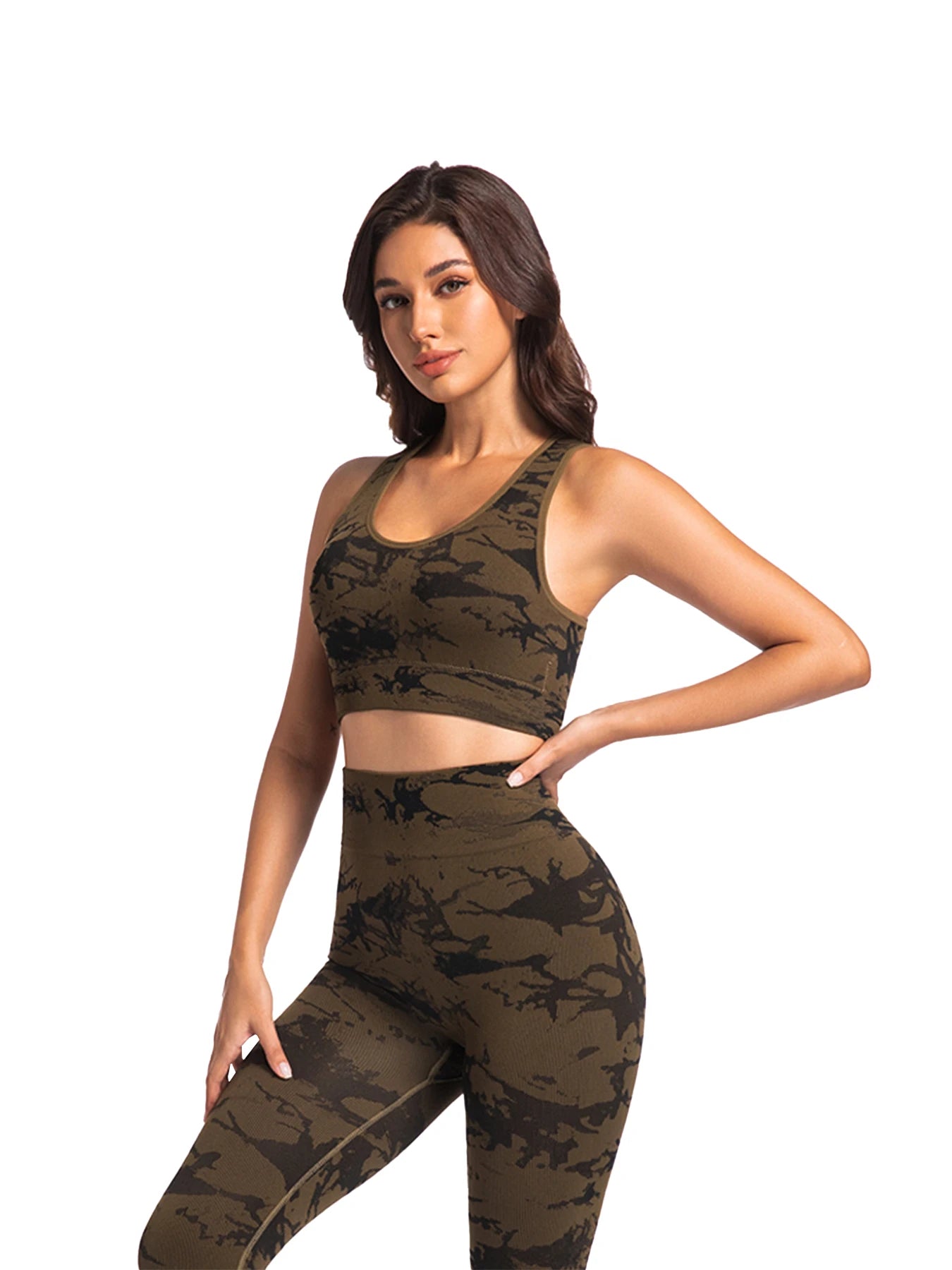 Women's Tie-Dye Leggings Set High-Waisted Yoga Training Wear Tummy-Tucking, Buttock-Lifting Fitness Leggings Gym Wear