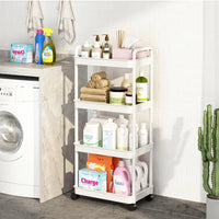 Rolling Cart with Wheels, Detachable Utility Storage Cart with Handle Storage Basket Organizer Shelves for Bathroom, Kitchen