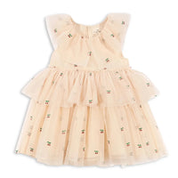 Summer KS Baby Girls Cherry Mesh Dress Kids Clothes Girls Princess Dresses Children Skirts Christmas Party Long Sleeve Vestidos