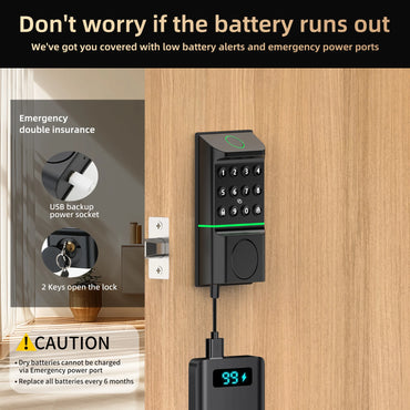 Viladepot Smart Lock Fingerprint Door Lock App Control Passcode Unlock Electronic Touchscreen Keypad Smart Door Handel