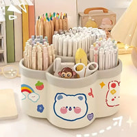 Large Capacity Desk Accessories 360 ° Rotation Cute Pen Holder Stationery Organizer Pencil Storage Office School Supplies