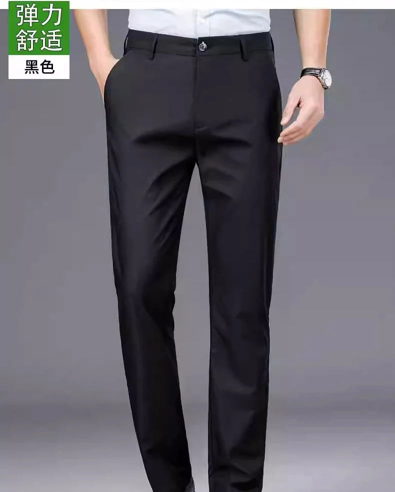 Male Smart Casual Pants Stretchy Sports Men's Spring Autumn Full Length