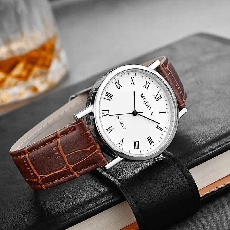 Men's Watches Business Wristwatch Luxury Leather Strap