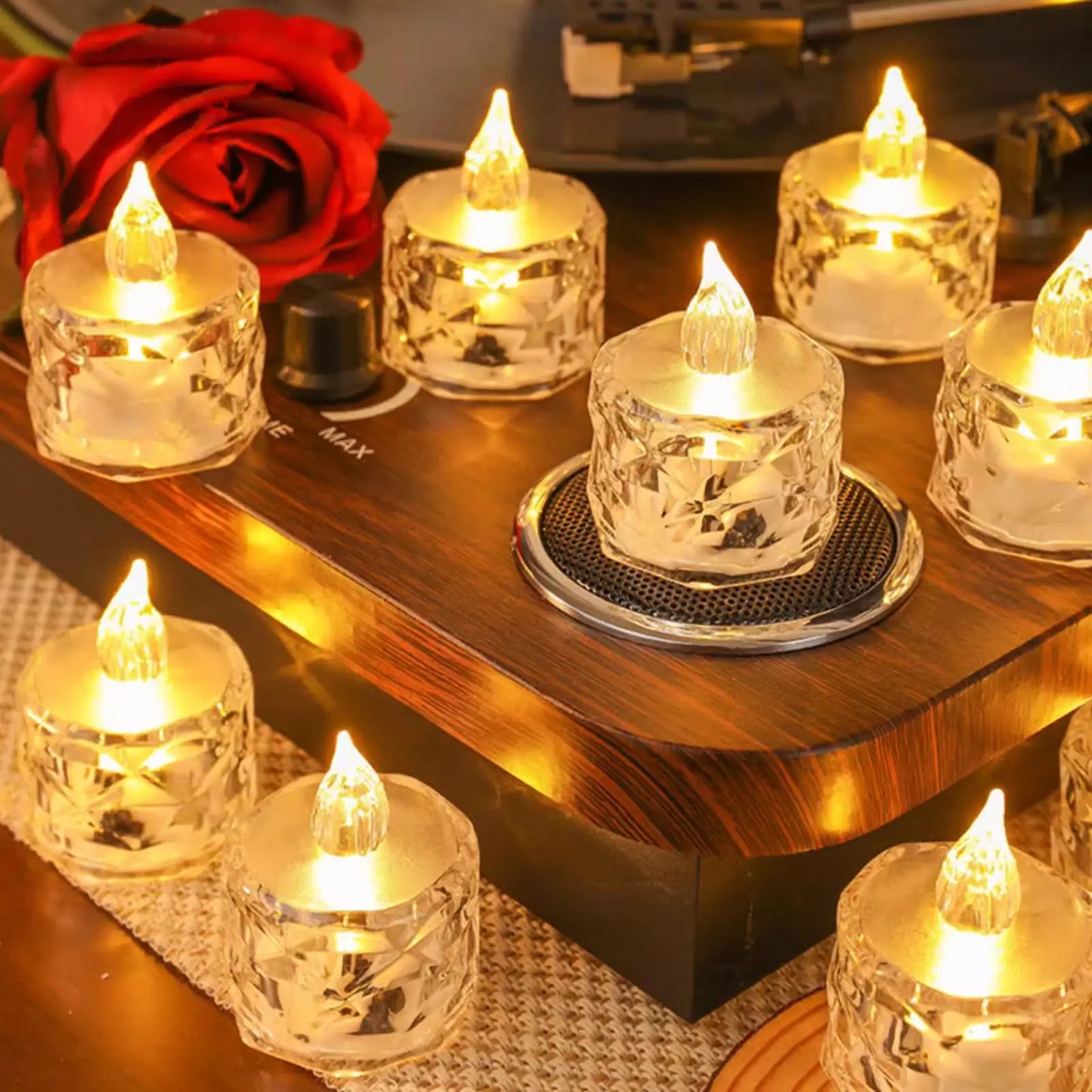 4/8/16Pcs Flameless LED Light Candles Crystal Candle Transparent Electronic Night Lamp for Wedding Valentine's Day Party 2030