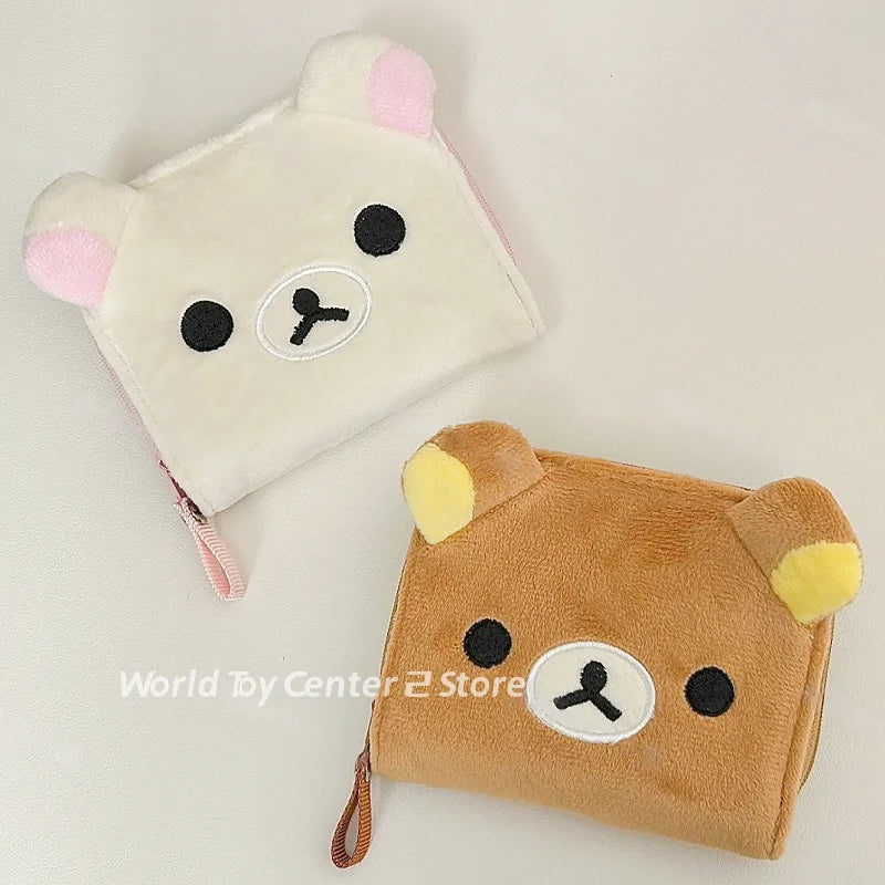 Kawaii Rilakkuma Korilakkuma Wallet Purse Cartoon Bear Face Cute Short Wallets For Women Girls White Purses Money Clips Gifts