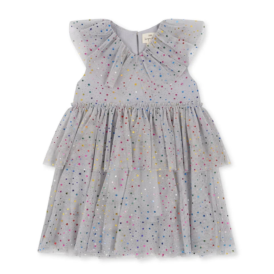 Summer KS Baby Girls Cherry Mesh Dress Kids Clothes Girls Princess Dresses Children Skirts Christmas Party Long Sleeve Vestidos