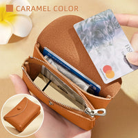 1pc Women's Genuine Leather Mini Wallet - Vintage Cowhide Coin Purse & Card Holder with Snap Closure, Compact Wallet for Cash