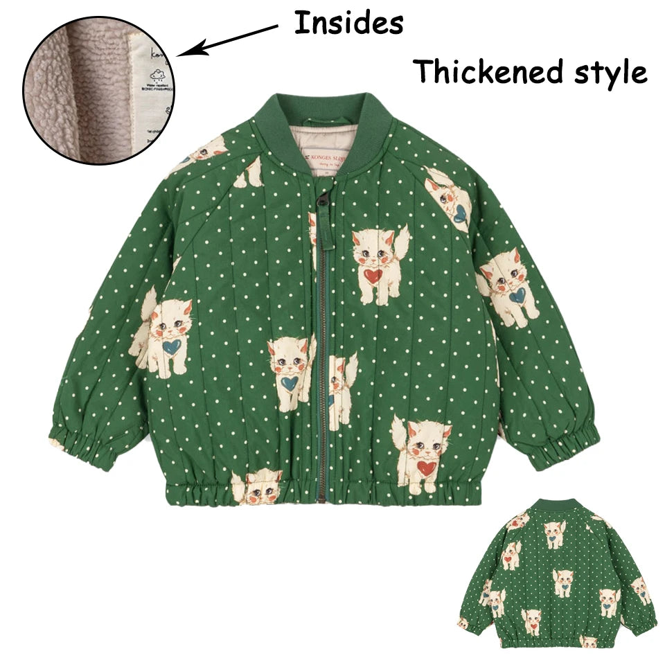 2025 Autumn KS Baby Boys Cartoon Cotton Fleece Outwear Kids Winter Clothes Toddler Girls Lambswool Jacket Child Embroidery Coat