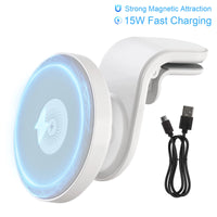 Magnet Wireless Car Charger 15W Fast Charging Dock Station Car Mount Phone Holder Air Vent for iPhone 17 16 15 14 13 Pro Max
