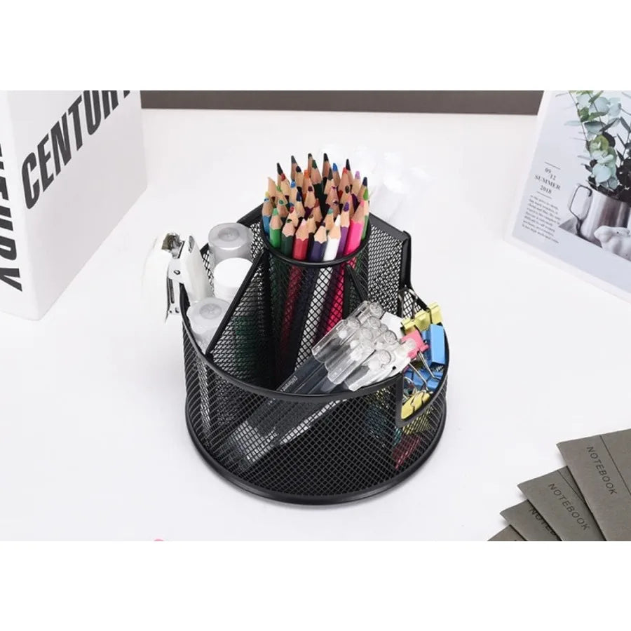 Pencil Holder Rotating Desk Organizer Metal Pen Organizer Mesh Pen Holder Office Desk Accessories Cute Office School Home Art S
