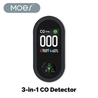 MOES 3in1 Carbon Monoxide Detector Plug-in Display with Temperature Humidity Sensor Built-in CO Monitor Alarm Sound Warning