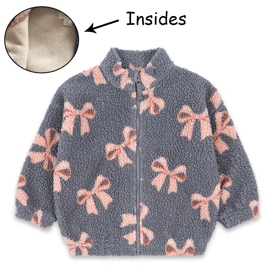 2025 Autumn KS Baby Boys Cartoon Cotton Fleece Outwear Kids Winter Clothes Toddler Girls Lambswool Jacket Child Embroidery Coat