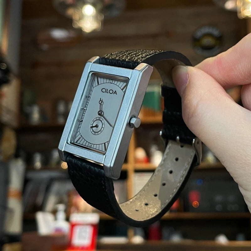 CILOA black square watch for men, brand authentic 2025 trendy fashion high quality waterproof quartz watch for boyfriend gift