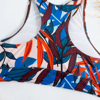 Summer High Elastic Swimwear Solid Color Square Neck Underwear Vest Bikini Set High Waist Casual Separate Two-Piece Swimsuit