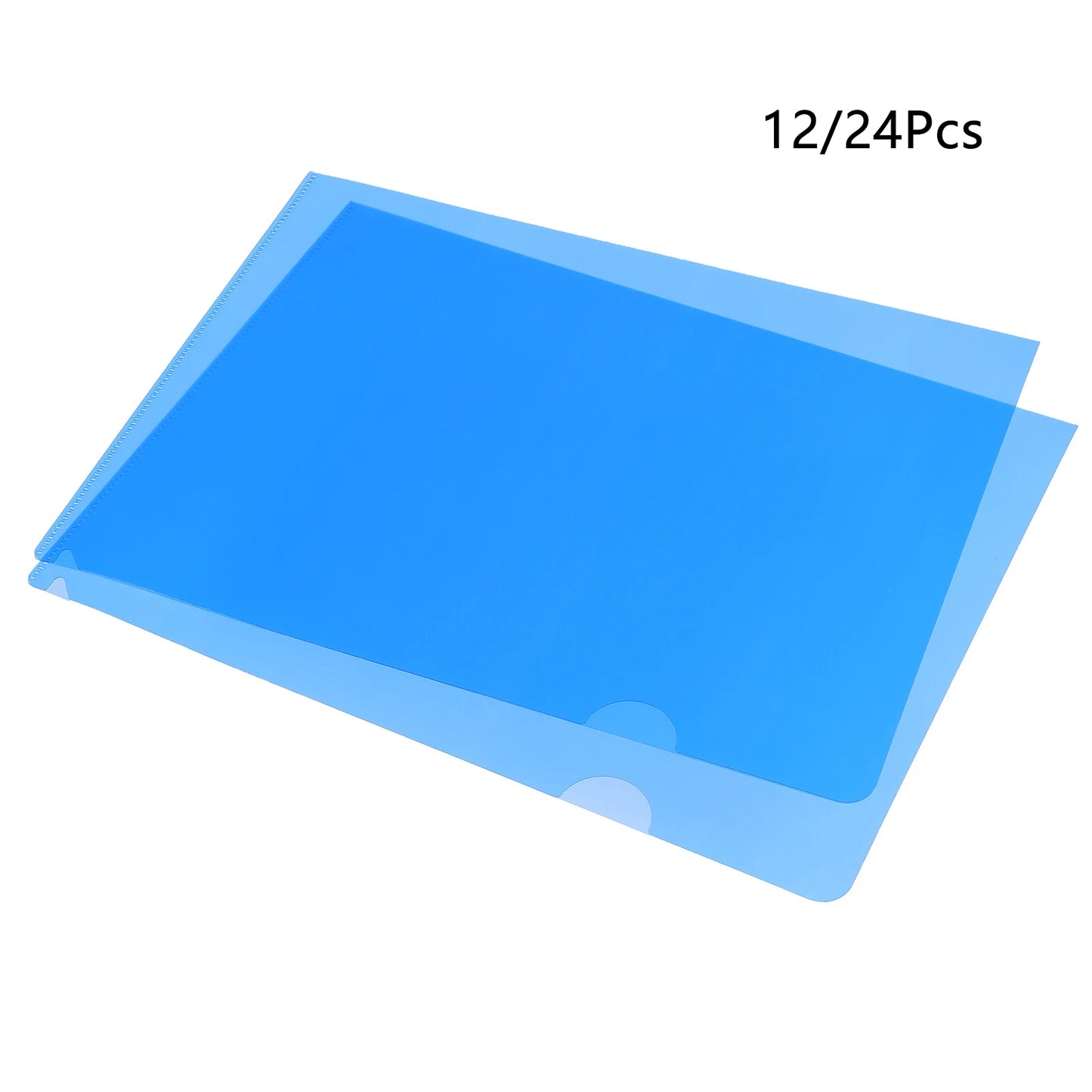 12/24Pcs A4 L Type Folders Plastic File Project Pockets Clear Paper Document Jacket Sleeve for School Office Supplies