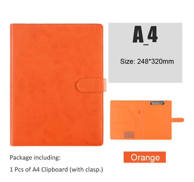 7*9.37in PU Leather A5 / A4 Clipboard Clip File Folder Document Bag Business Meeting Contract Clamp Pad Office School Supply