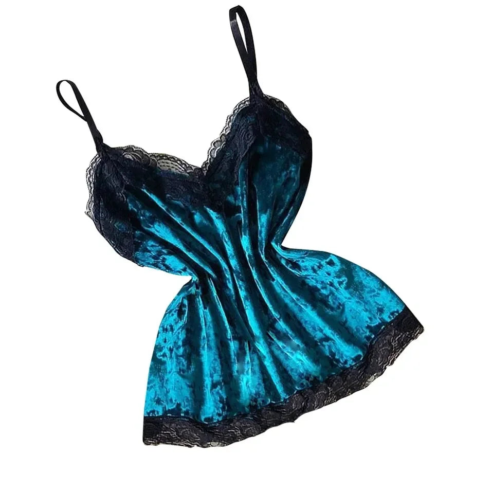 Autumn Winter Velvet Pajamas Set Women's Sexy Lingerie Sleepwear