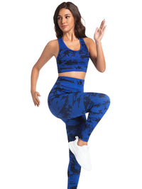 Women's Tie-Dye Leggings Set High-Waisted Yoga Training Wear Tummy-Tucking, Buttock-Lifting Fitness Leggings Gym Wear