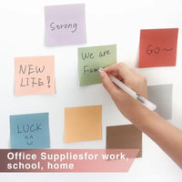 A Set of 8 Retro Moranti Square Color Sticky Notes, Each with 82 Pages, for Student Office Supplies