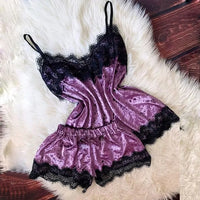 Autumn Winter Velvet Pajamas Set Women's Sexy Lingerie Sleepwear