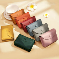 1pc Women's Genuine Leather Mini Wallet - Vintage Cowhide Coin Purse & Card Holder with Snap Closure, Compact Wallet for Cash