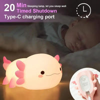 【FreeShip】Cute Axolotl LED Night Light,Dinosaur lamp,Squishy USB & Mobile Touch Lights,Night Bedroom Lamp