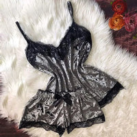 Autumn Winter Velvet Pajamas Set Women's Sexy Lingerie Sleepwear