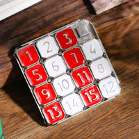 Fifteen Number Puzzle Slide Game Metal Brain Teaser Toys Adults Children Huarong Road IQ Test Educación Montessori