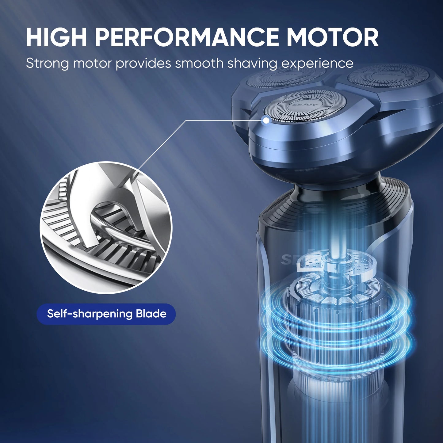 SEJOY Electric Shaver for Men,Hair Trimmer,Nose Hair Scissors,Facial Cleanser, Facial Massager Rechargeable Shaving Machine