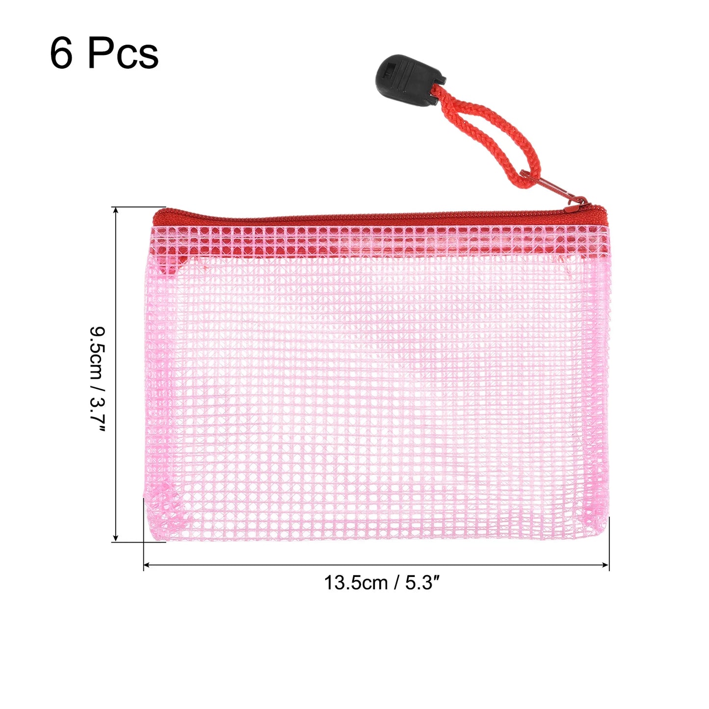 6Pcs A3/A5/A6/B4/B5/B8 Mesh Zipper Pouch Document Bag Waterproof Zip File Pocket Folder Office Supplies Pencil Case Storage Bags