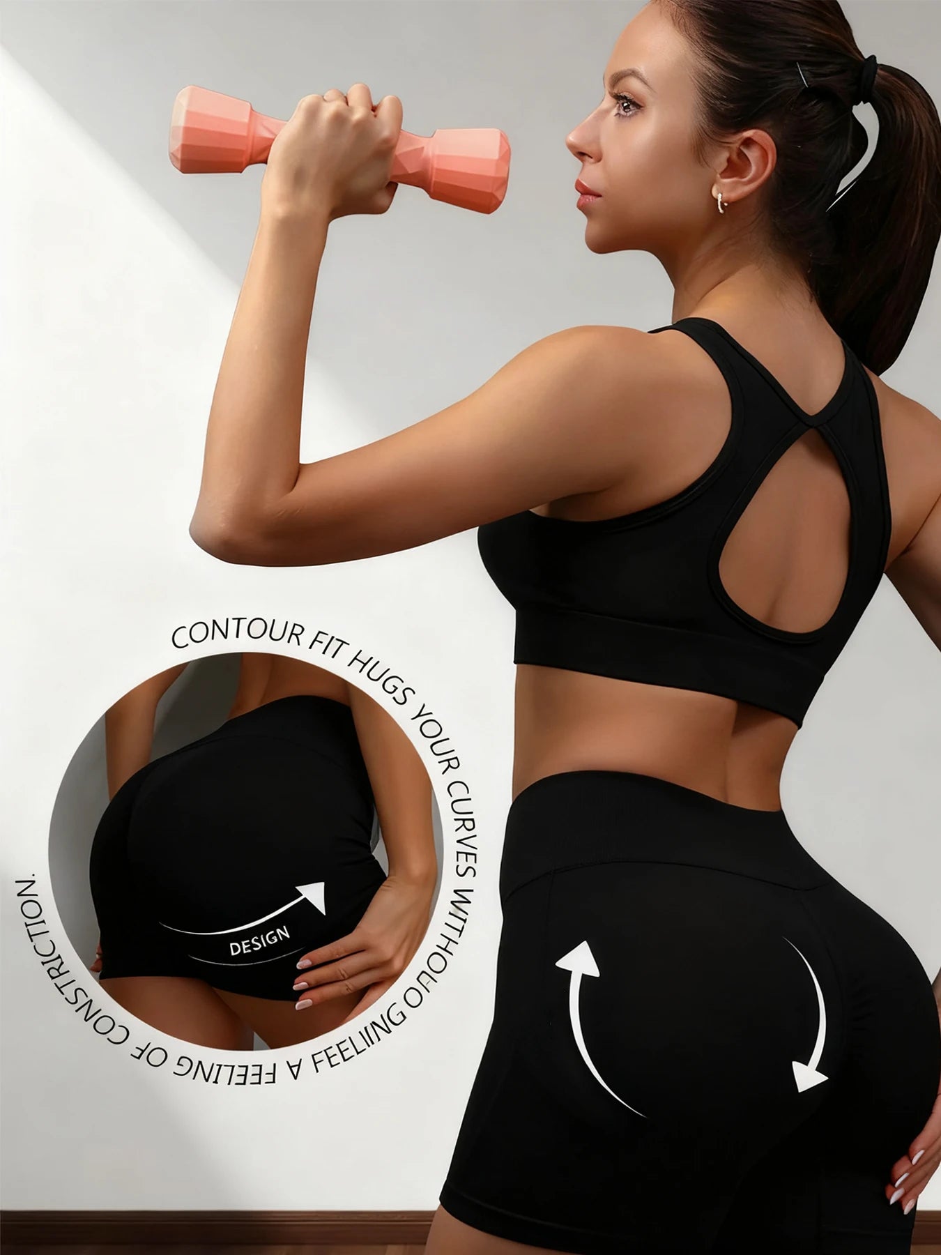 Women's yoga athletic wear set-Sports Bra top, high-waist Seamless sports shorts ,solid sportswear for gym yoga daily casual