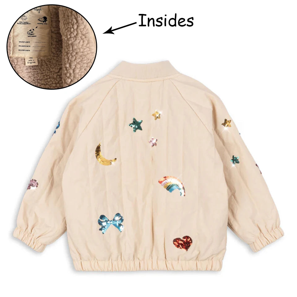2025 Autumn KS Baby Boys Cartoon Cotton Fleece Outwear Kids Winter Clothes Toddler Girls Lambswool Jacket Child Embroidery Coat