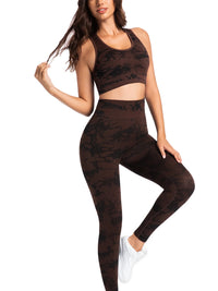 Women's Tie-Dye Leggings Set High-Waisted Yoga Training Wear Tummy-Tucking, Buttock-Lifting Fitness Leggings Gym Wear