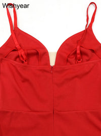 Mini Dress Women Sexy Straps Ruffle Red Luxury Birthday Night Prom Robe
