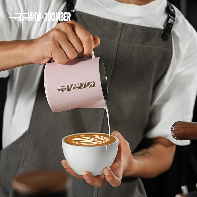 MHW-3BOMBER Milk Frothing Pitcher Steamer Cup 400/500/600ml Latte Art Pitcher Stainless Steel Espresso Cup Milk Steaming Tools