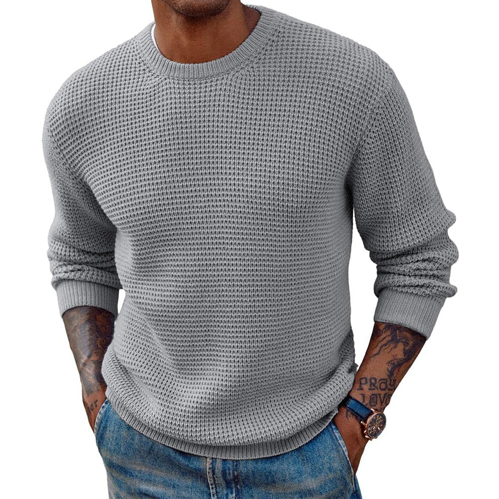 New Solid Color Round Neck Sweater