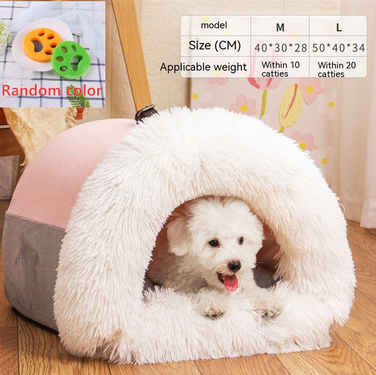 Pet Nest Portable Autumn And Winter Warm Dog Nest Moisture-proof Long Fur Cat Nest Cross Border Pet Nest
